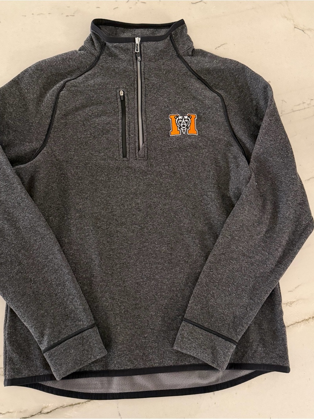 Cutter & Buck Mercer Bears Long Sleeve Pocket Gray Quarter Zip L Golf